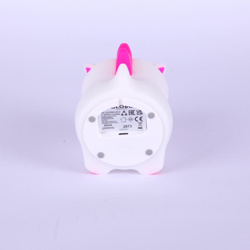 Globo - LED RGBW Prigušivo punjivo dječje noćno svjetlo LED/1,5W/5V 1200 mAh jednorog