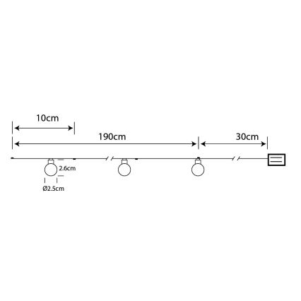 Globo - LED božićni lanac 20xLED/2xAA 2,2m topla bijela