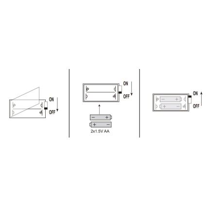Globo - LED svjetlosni niz 20xLED/2xAA, 2,2 m, topla bijela