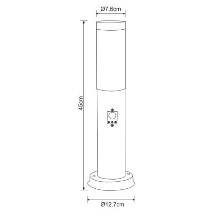 Globo - Vanjska lampa sa senzorom 1xE27/60W/230V 45 cm IP44