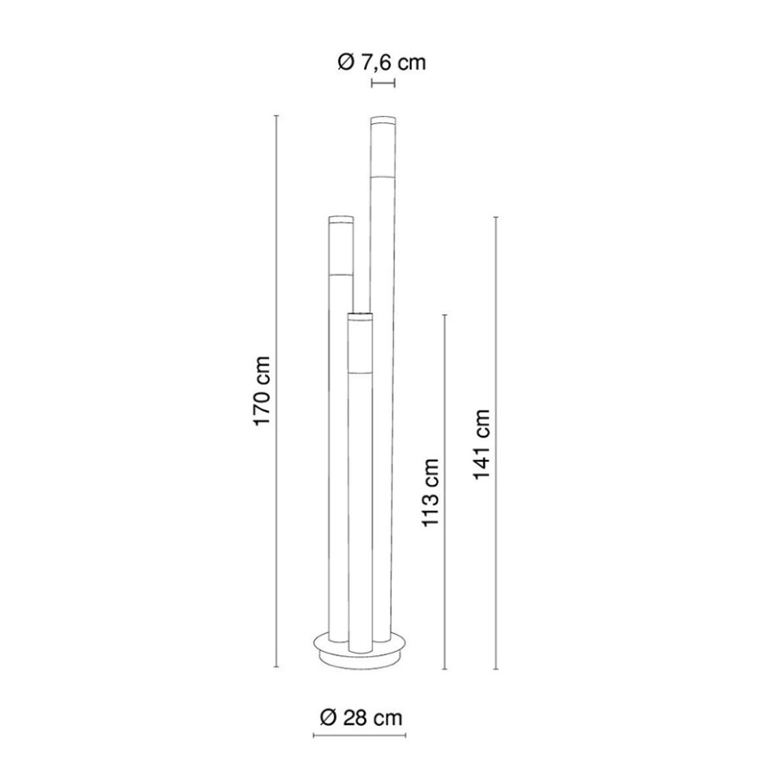Globo - Vanjska lampa 3xE27/60W/230V 170 cm IP44