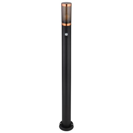 Globo - Vanjska lampa sa senzorom 1xE27/15W/230V IP44 110 cm crna/bakar