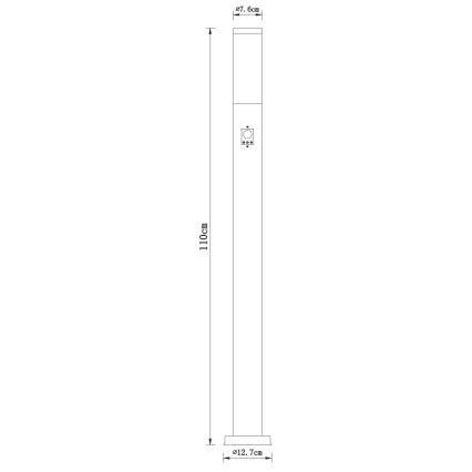 Globo - Vanjska lampa sa senzorom 1xE27/60W/230V 110 cm IP44