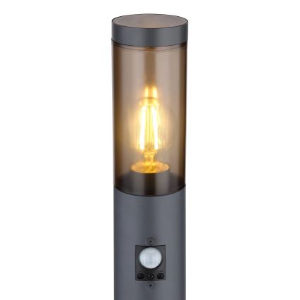Globo - Vanjska lampa sa senzorom 1xE27/15W/230V IP44 110 cm crna