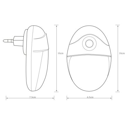 Globo - LED Orijentacijska svjetiljka sa senzorom za utičnicu 4xLED/0,6W/230V 6500K