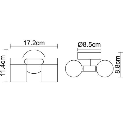 Globo 3207-2L - LED vanjska svjetiljka STYLE 2xGU10/5W/230V IP44