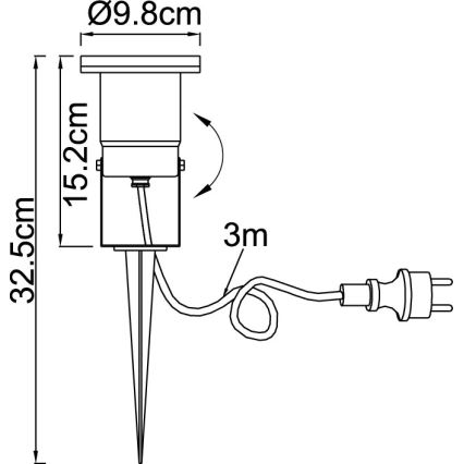 Globo - Vanjska lampa 1xGU10/35W/230V IP65