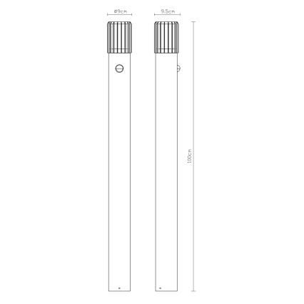 Globo - Vanjska lampa sa senzorom 1xE27/15W/230V IP54 100 cm