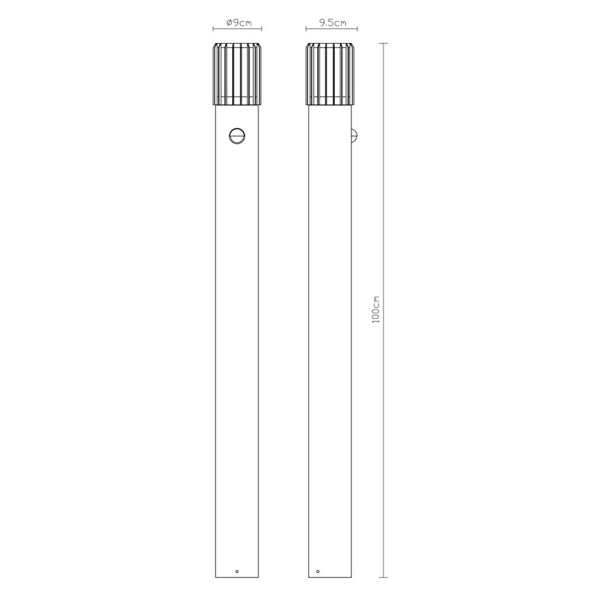 Globo - Vanjska lampa sa senzorom 1xE27/15W/230V IP54 100 cm