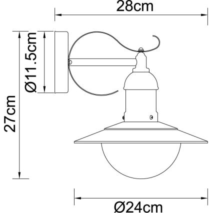 Globo - Vanjsko zidno svjetlo 1xE27/23W/230V IP44