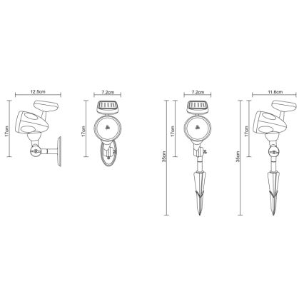 Globo - LED Solarna rasvjeta 3xLED/0,06W IP44