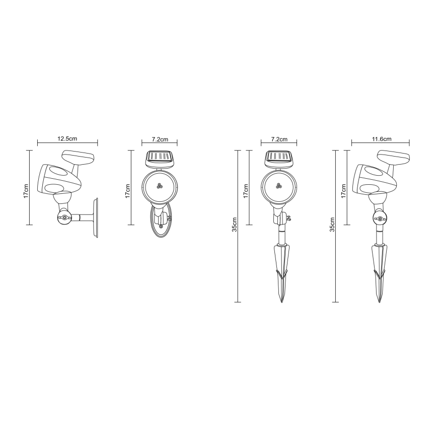 Globo - LED Solarna rasvjeta 3xLED/0,06W IP44