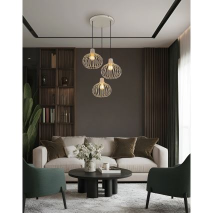 Globo - Luster na sajli 3xE27/40W/230V bež