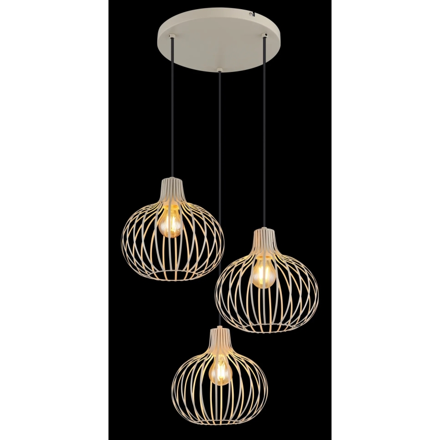 Globo - Luster na sajli 3xE27/40W/230V bež