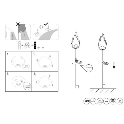 Globo - LED Solarna svjetiljka LED/0,04W/3V IP44 600 mAh