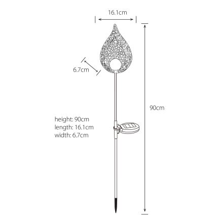 Globo - LED Solarna svjetiljka LED/0,06W/3,2V 300mAh IP44