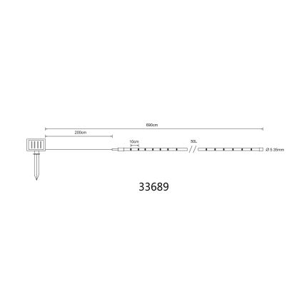 Globo - LED solarni lanac LED/1,2V IP44 4,9 m 600 mAh