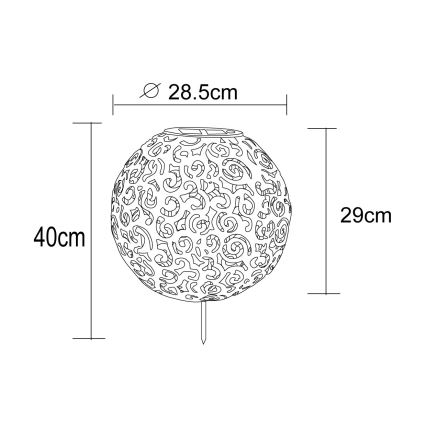 Globo - LED Solarna svjetiljka LED/0,06W/1,2V srebrna IP44 285x400 mm