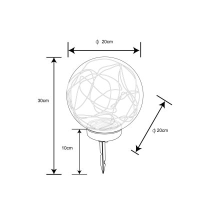 Globo - LED Solarna svjetiljka 30xLED/0,06W/1,2V pr. 20 cm IP44