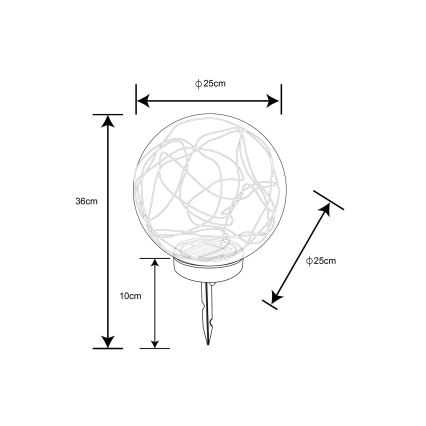 Globo - Solarna svjetiljka 40xLED/0,06W/1,2V pr. 25 cm IP44