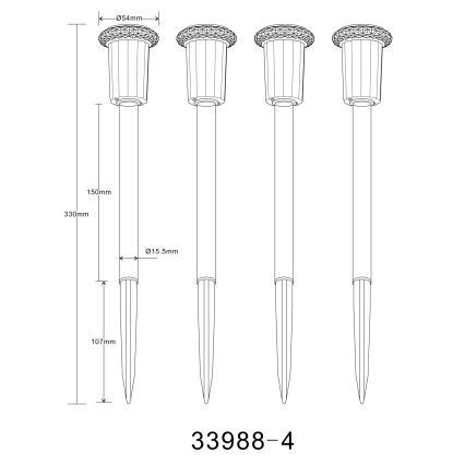 Globo - SET 4x LED Solarna svjetiljka LED/0,06W/1,2V IP44 100 mAh