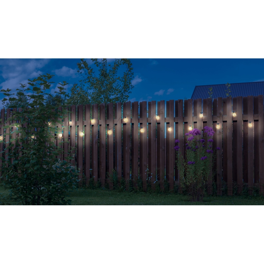 Globo - LED Vanjski dekorativni lanac 10xLED/0,27W/230V 7,5 m IP44 crna