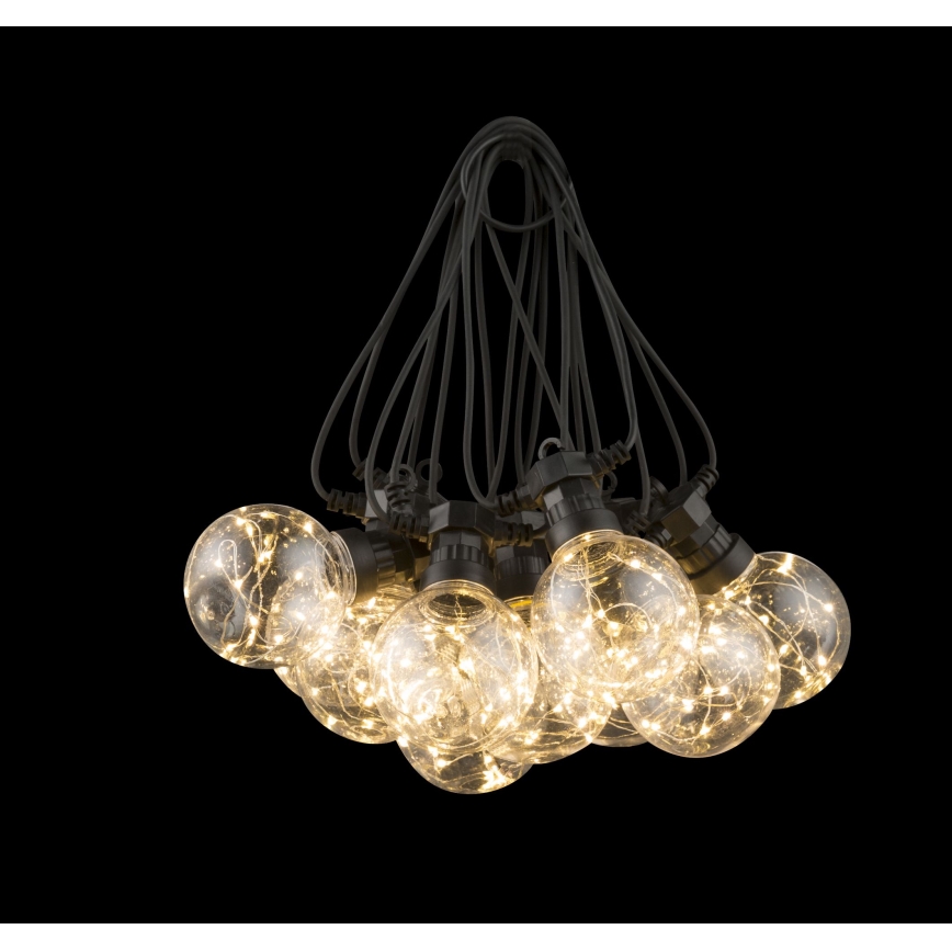 Globo - LED Vanjski dekorativni lanac 10xLED/0,27W/230V 7,5 m IP44 crna