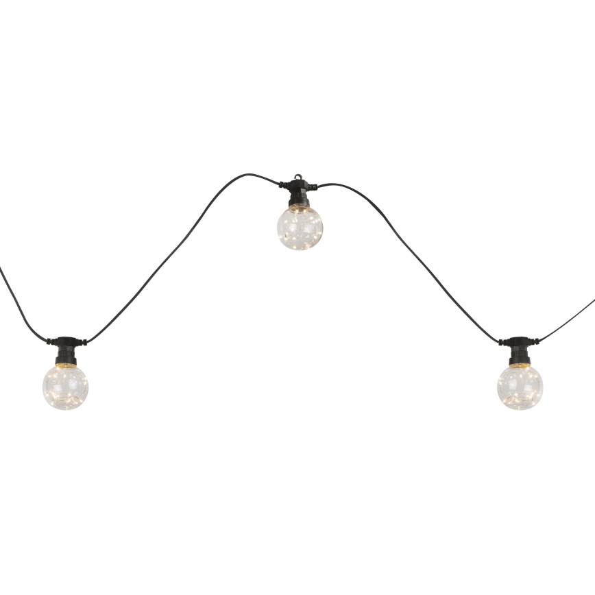 Globo - LED Vanjski dekorativni lanac 10xLED/0,27W/230V 7,5 m IP44 crna