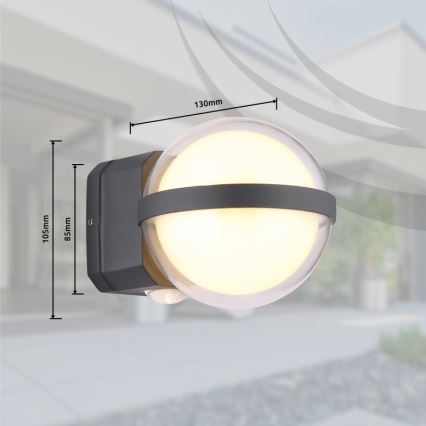Globo - LED Vanjska zidna svjetiljka LED/12W/230V IP54 crna