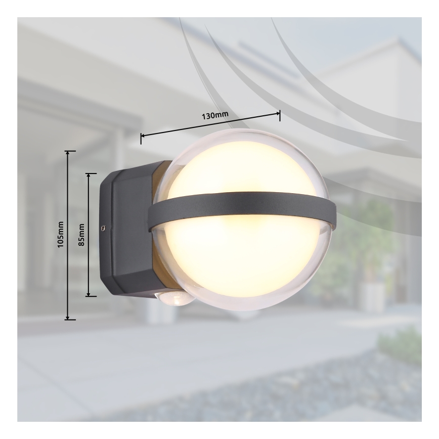 Globo - LED Vanjska zidna svjetiljka LED/12W/230V IP54 crna