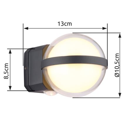 Globo - LED Vanjska zidna svjetiljka LED/12W/230V IP54 crna