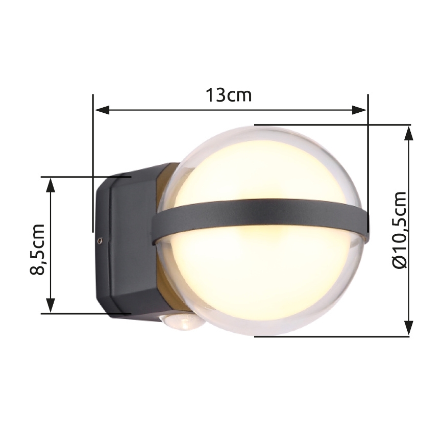 Globo - LED Vanjska zidna svjetiljka LED/12W/230V IP54 crna