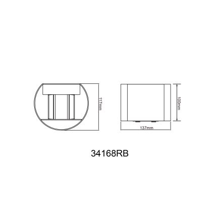 Globo - LED Vanjska zidna svjetiljka 2xLED/3W/230V IP44 crna