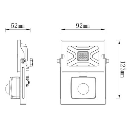 Globo - LED Reflektor sa senzorom LED/10W/230V IP44