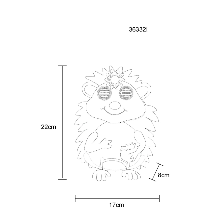 Globo - LED solarna svjetiljka 104xLED/3V IP44 300 mAh Jež