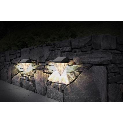 Globo - SET 2x LED Solarna zidna svjetiljka LED/0,5W/3V IP44 600 mAh