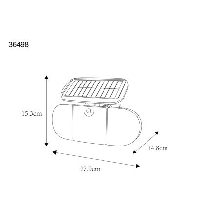 Globo - LED solarna svjetiljka s senzorom LED/3,7V IP44 2000 mAh