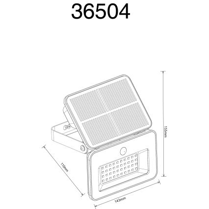 Globo - Prigušivo LED solarno svjetlo sa senzorom LED/8W/5V 3000/4000/6500K IP65 2200 mAh
