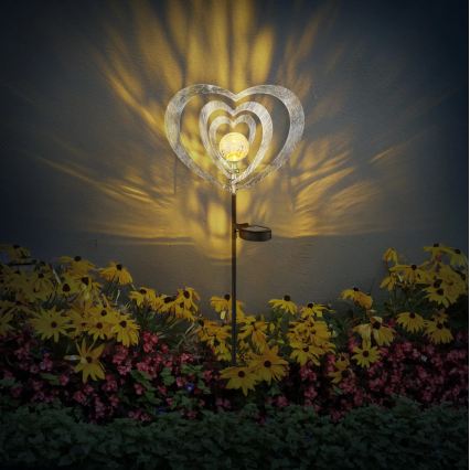 Globo - LED solarna svjetiljka LED/3V IP44 300 mAh srebrno srce