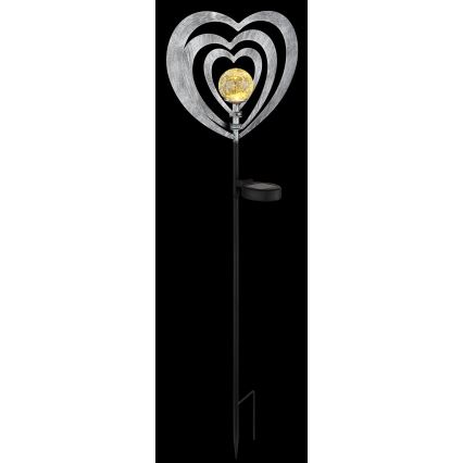 Globo - LED solarna svjetiljka LED/3V IP44 300 mAh srebrno srce