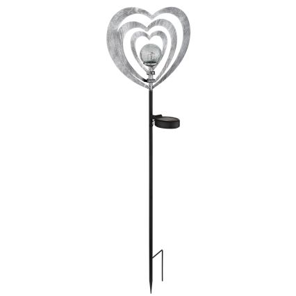 Globo - LED solarna svjetiljka LED/3V IP44 300 mAh srebrno srce