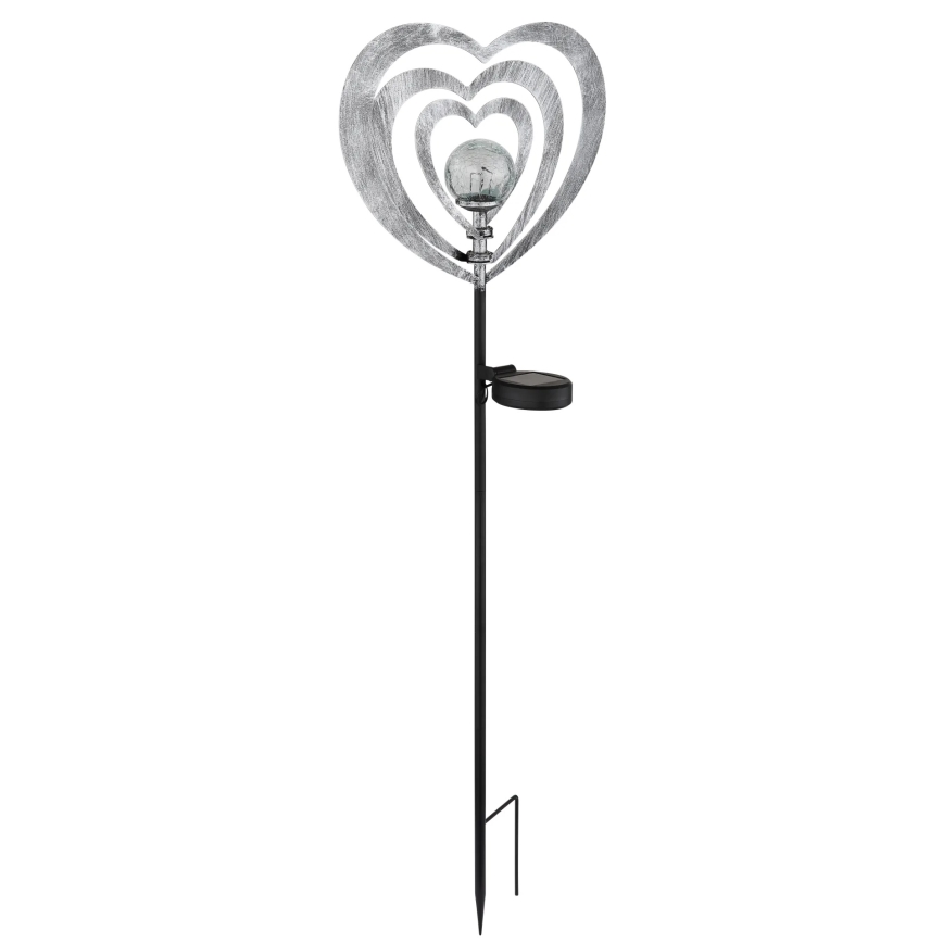 Globo - LED solarna svjetiljka LED/3V IP44 300 mAh srebrno srce