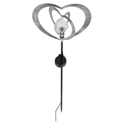Globo - LED solarna svjetiljka LED/3V IP44 300 mAh srebrno srce