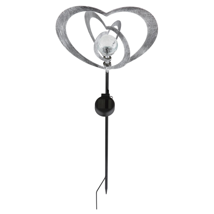 Globo - LED solarna svjetiljka LED/3V IP44 300 mAh srebrno srce