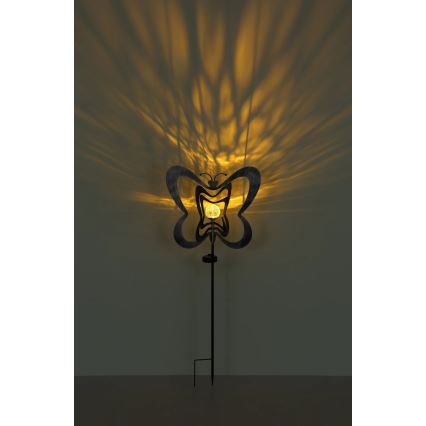 Globo - LED Solarno svjetlo LED/3V IP44 300 mAh srebrni leptir