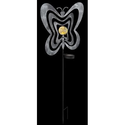 Globo - LED Solarno svjetlo LED/3V IP44 300 mAh srebrni leptir