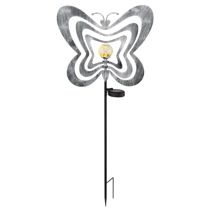 Globo - LED Solarno svjetlo LED/3V IP44 300 mAh srebrni leptir