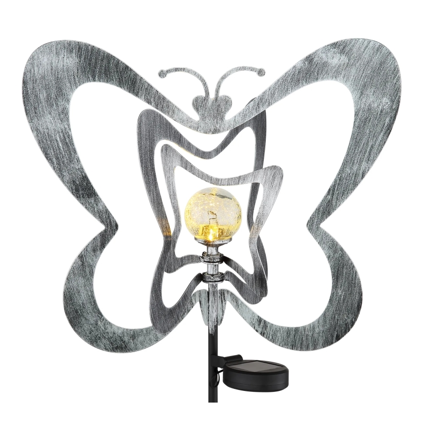 Globo - LED Solarno svjetlo LED/3V IP44 300 mAh srebrni leptir