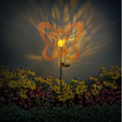 Globo - LED solarna svjetiljka LED/3V IP44 300 mAh hrđavi leptir