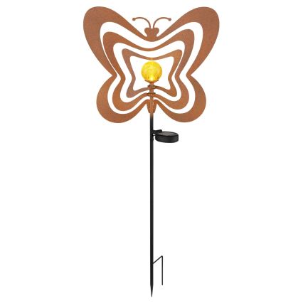 Globo - LED solarna svjetiljka LED/3V IP44 300 mAh hrđavi leptir
